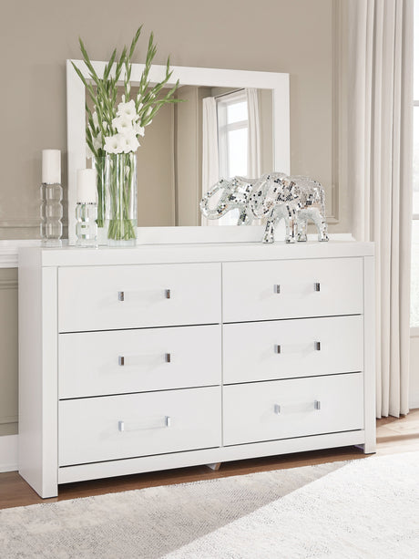 Maeling White Dresser and Mirror by Ashley at Eve Furniture