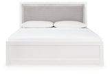Maeling White King Upholstered Panel Bed by Ashley at Eve Furniture
