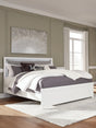 Maeling White King Upholstered Panel Bed by Ashley at Eve Furniture