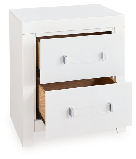 Maeling White Nightstand by Ashley at Eve Furniture