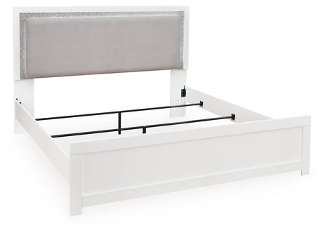 Maeling White Queen Upholstered Panel Bed by Ashley at Eve Furniture