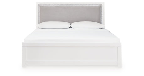 Maeling White Queen Upholstered Panel Bed by Ashley at Eve Furniture