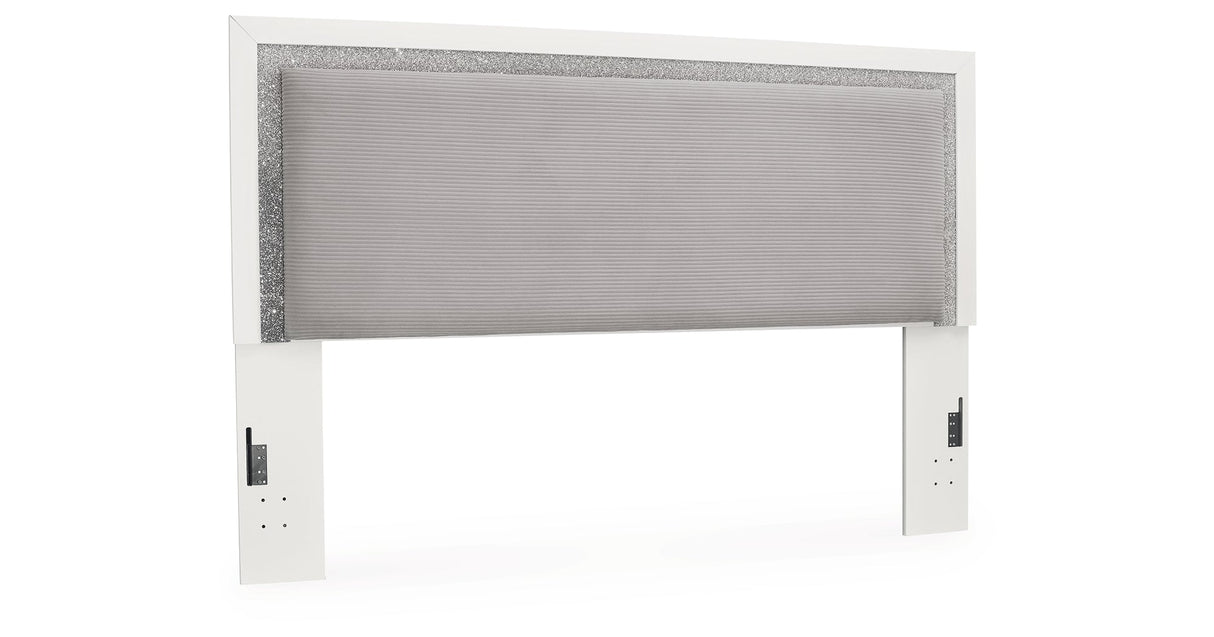 Maeling White Queen Upholstered Panel Bed by Ashley at Eve Furniture