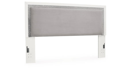 Maeling White Queen Upholstered Panel Bed by Ashley at Eve Furniture