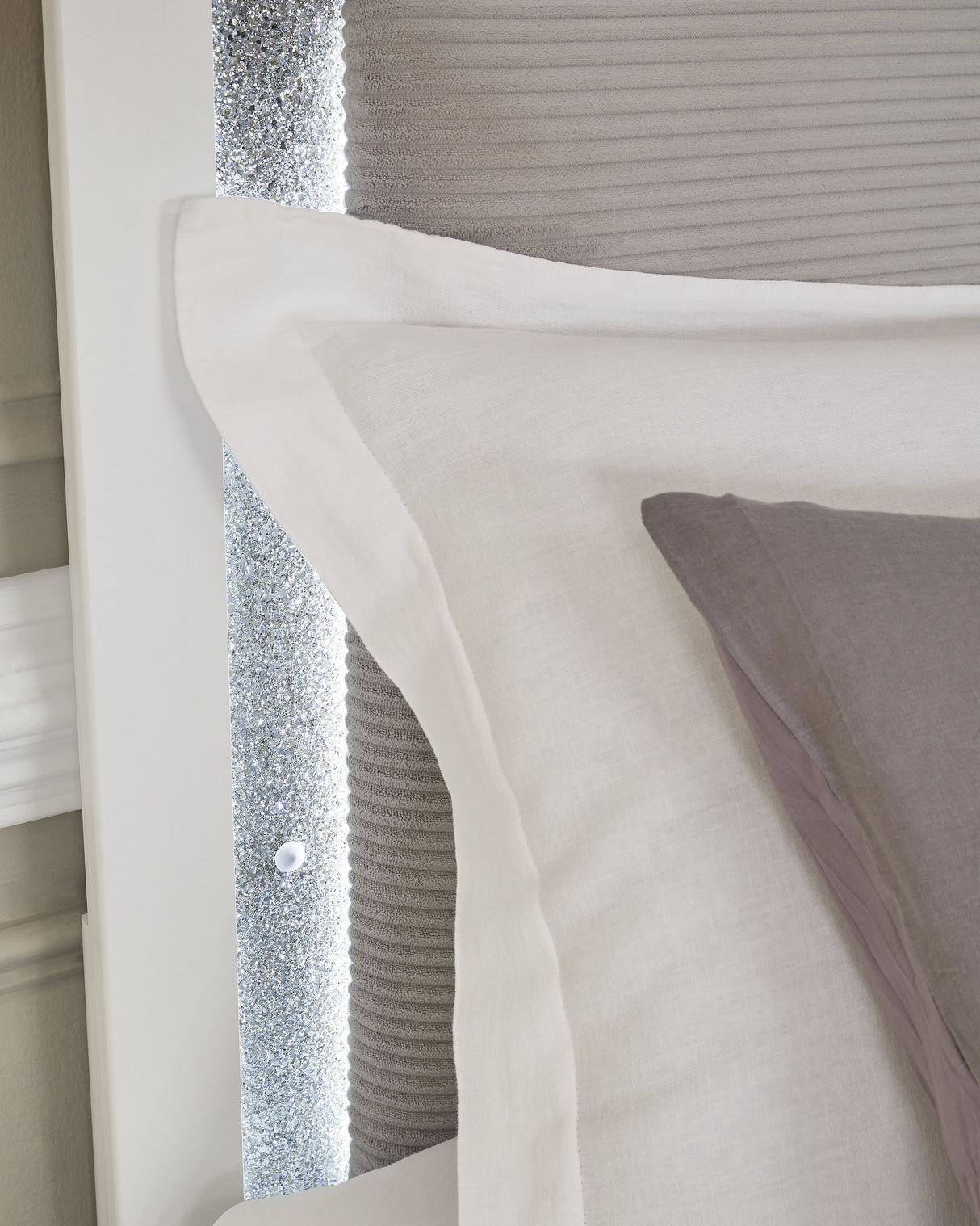 Maeling White Queen Upholstered Panel Bed by Ashley at Eve Furniture