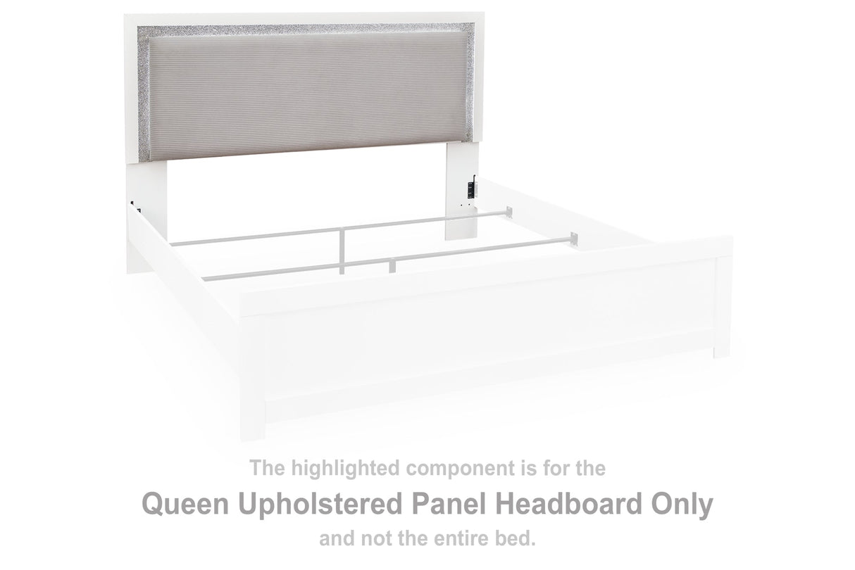 Maeling White Queen Upholstered Panel Bed by Ashley at Eve Furniture