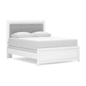 Maeling White Queen Upholstered Panel Bed by Ashley at Eve Furniture
