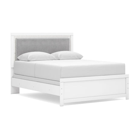 Maeling White Queen Upholstered Panel Bed by Ashley at Eve Furniture