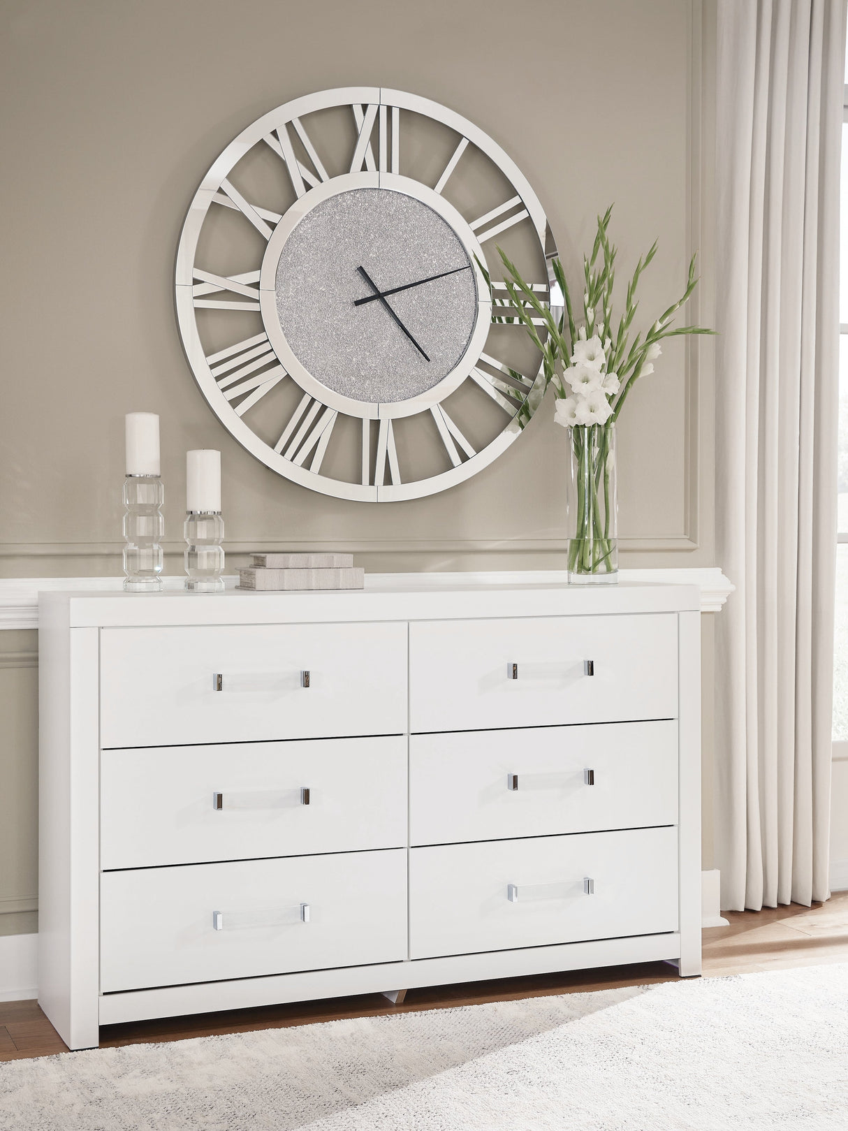 Maeling White Upholstered Panel Bedroom Set by Ashley at Eve Furniture