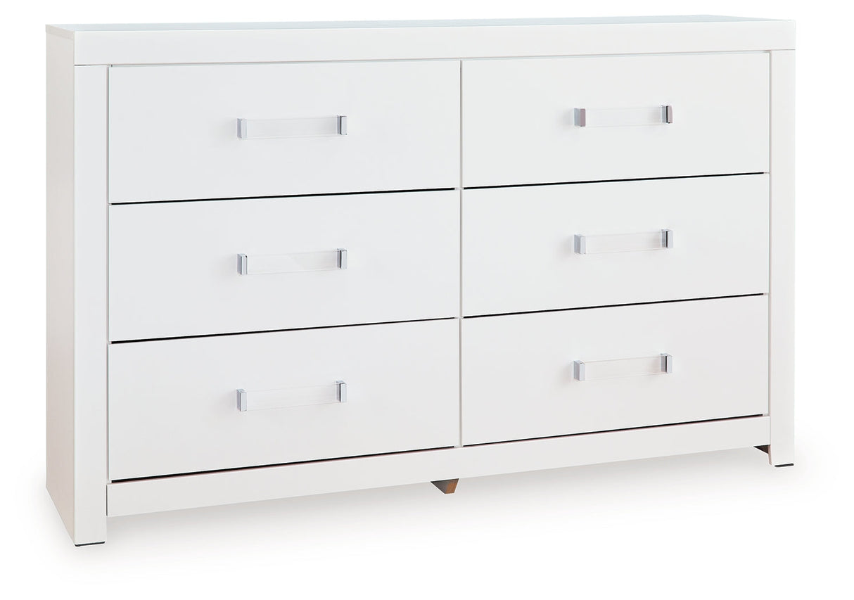 Maeling White Upholstered Panel Bedroom Set by Ashley at Eve Furniture
