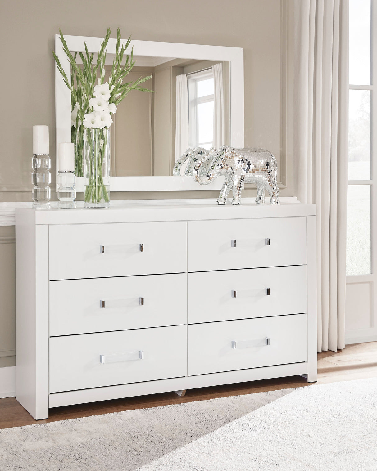 Maeling White Upholstered Panel Bedroom Set by Ashley at Eve Furniture