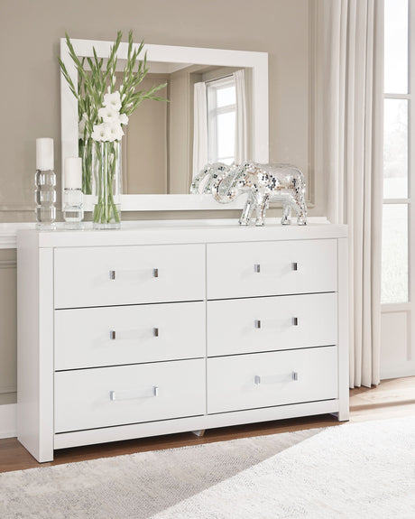 Maeling White Upholstered Panel Bedroom Set by Ashley at Eve Furniture