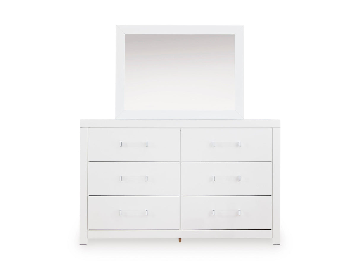 Maeling White Upholstered Panel Bedroom Set by Ashley at Eve Furniture