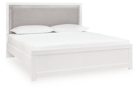 Maeling White Upholstered Panel Bedroom Set by Ashley at Eve Furniture