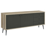 Maeve Grey/Antique Pine 2-Door Engineered Wood Accent Cabinet