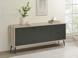 Maeve Grey/Antique Pine 2-Door Engineered Wood Accent Cabinet