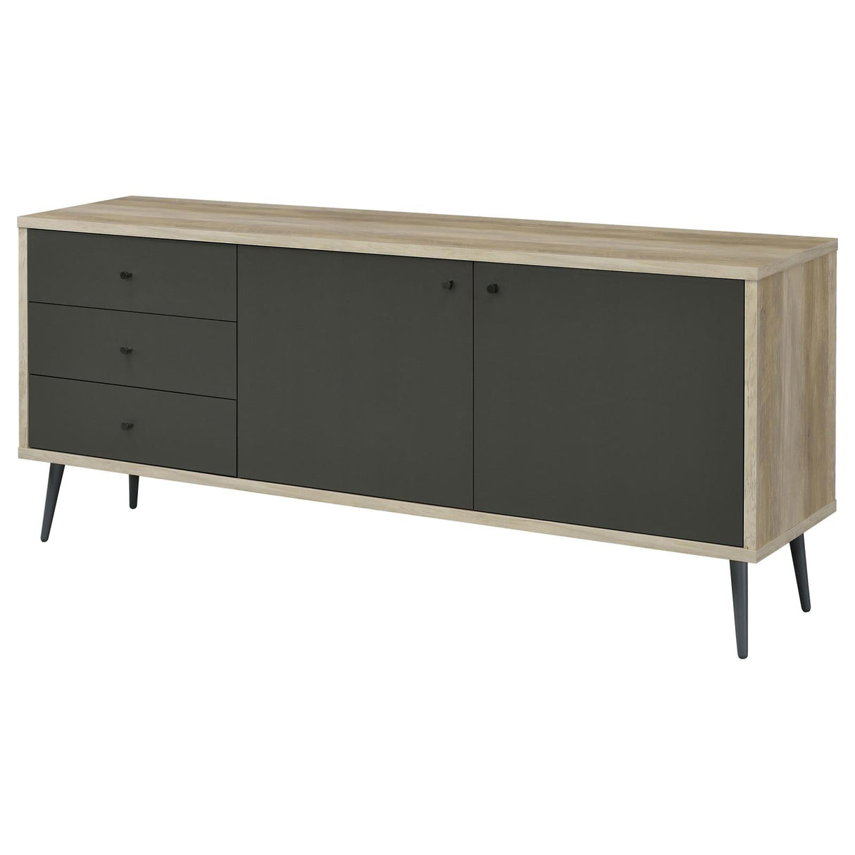 Maeve Grey/Antique Pine 2-Door Engineered Wood Accent Cabinet