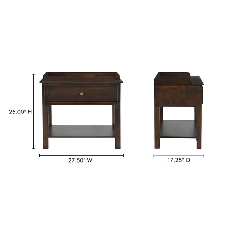 Maeve Dark Brown Nightstand by MOES at Eve Furniture