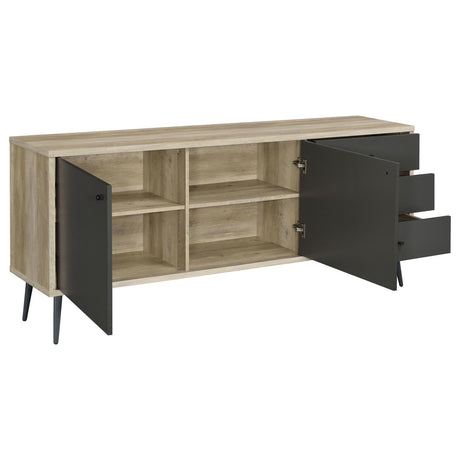 Maeve Gray and Antique Pine 2-Door Engineered Wood Accent Cabinet by Coaster at Eve Furniture