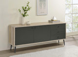 Maeve Gray and Antique Pine 2-Door Engineered Wood Accent Cabinet by Coaster at Eve Furniture