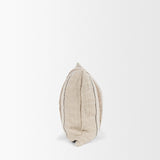 Maeve Lumbar Natural Linen w/ Orange Stripes Decorative Pillow Cover by Mercana at Eve Furniture