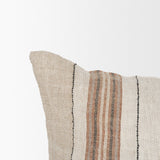 Maeve Lumbar Natural Linen w/ Orange Stripes Decorative Pillow Cover by Mercana at Eve Furniture