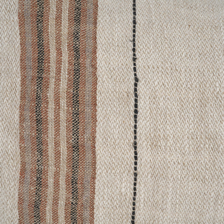 Maeve Lumbar Natural Linen w/ Orange Stripes Decorative Pillow Cover by Mercana at Eve Furniture