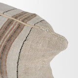Maeve Lumbar Natural Linen w/ Orange Stripes Decorative Pillow Cover by Mercana at Eve Furniture