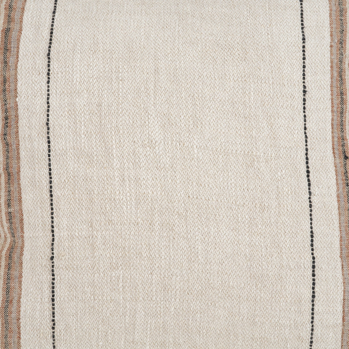Maeve Square Natural Linen w/ Orange Stripes Decorative Pillow Cover by Mercana at Eve Furniture