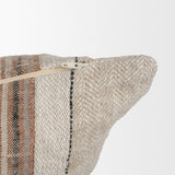 Maeve Square Natural Linen w/ Orange Stripes Decorative Pillow Cover by Mercana at Eve Furniture