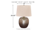 Magalie Antique Silver Finish Table Lamp by Ashley at Eve Furniture