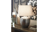Magalie Antique Silver Finish Table Lamp by Ashley at Eve Furniture