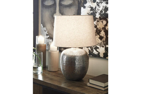 Magalie Antique Silver Finish Table Lamp by Ashley at Eve Furniture