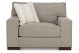 Maggie Flax Oversized Chair and Ottoman by Ashley at Eve Furniture