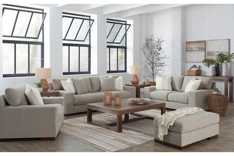 Maggie Flax Sofa, Loveseat, Oversized Chair and Ottoman by Ashley at Eve Furniture