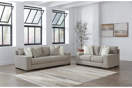 Maggie Flax Sofa, Loveseat, Oversized Chair and Ottoman by Ashley at Eve Furniture