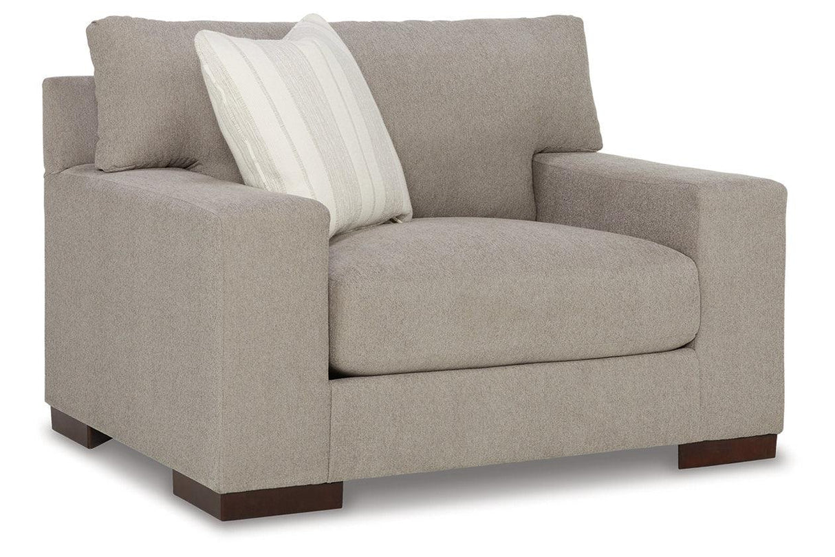 Maggie Flax Sofa, Loveseat, Oversized Chair and Ottoman by Ashley at Eve Furniture