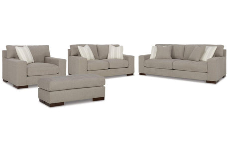 Maggie Flax Sofa, Loveseat, Oversized Chair and Ottoman by Ashley at Eve Furniture