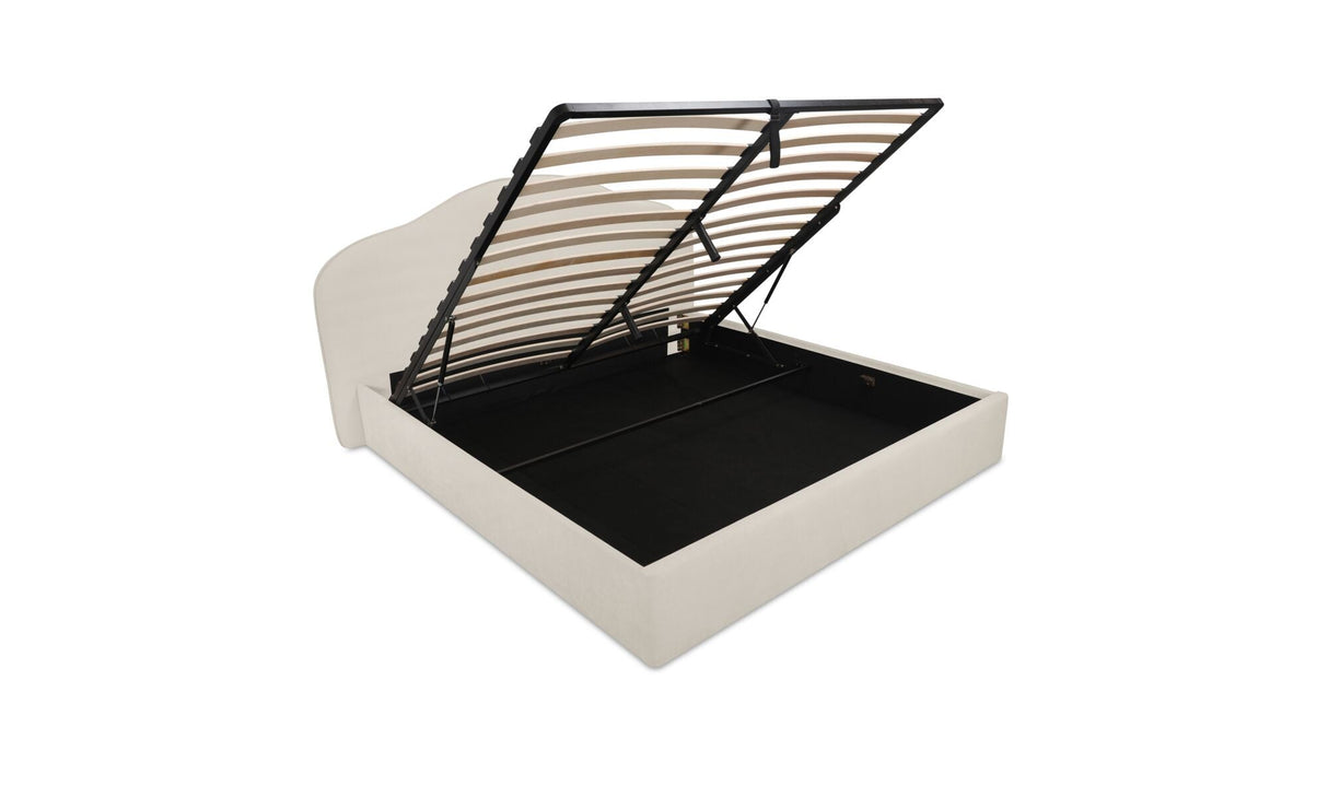 Maggie King Storage Bed Cream by Moe's Home at Eve Furniture