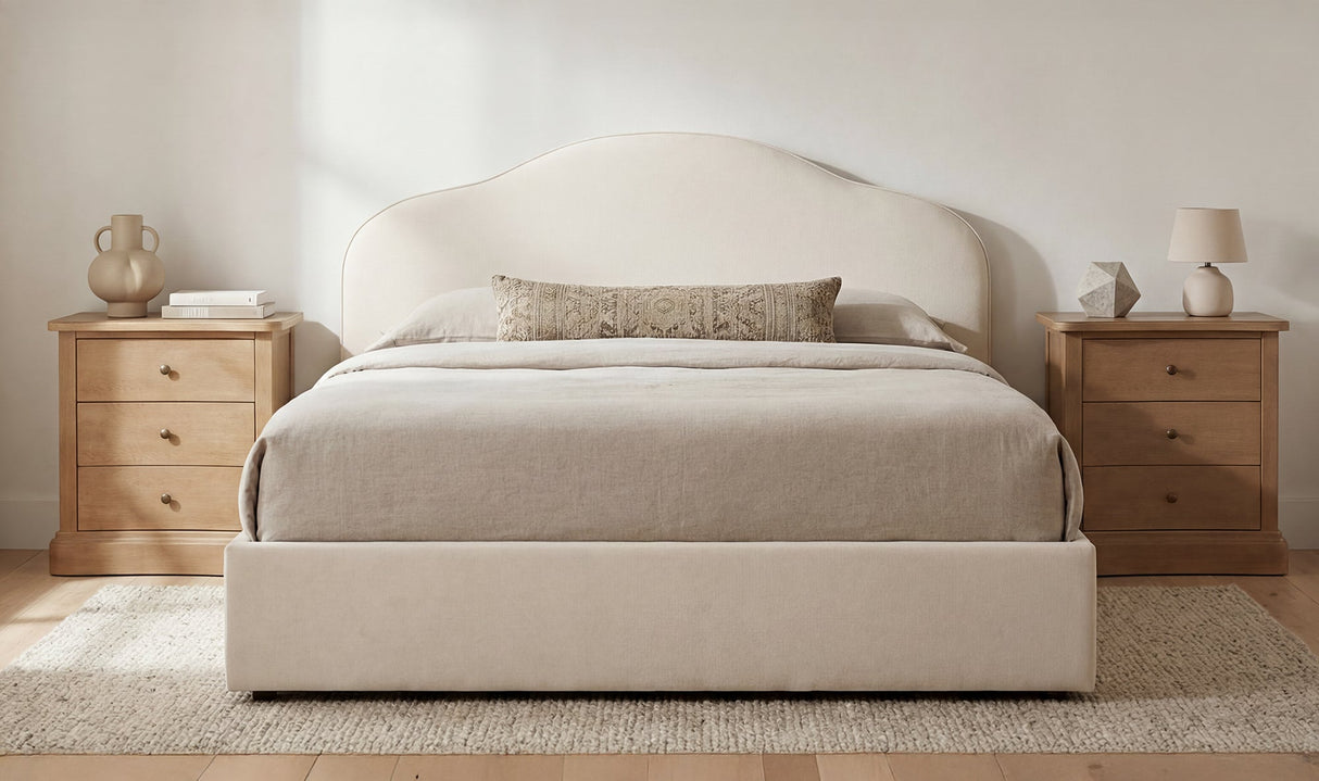 Maggie Queen Storage Bed Cream by Moe's Home at Eve Furniture