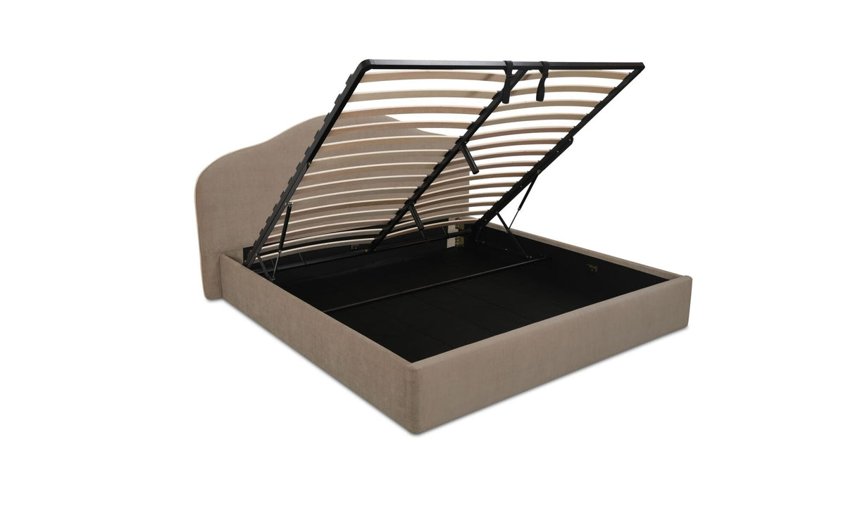 Maggie Queen Storage Bed Taupe by Moe's Home at Eve Furniture