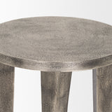 Maggie Textured Silver Nickel Cast Aluminum Metal Accent Table by Mercana at Eve Furniture