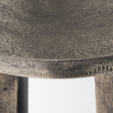 Maggie Textured Silver Nickel Cast Aluminum Metal Accent Table by Mercana at Eve Furniture