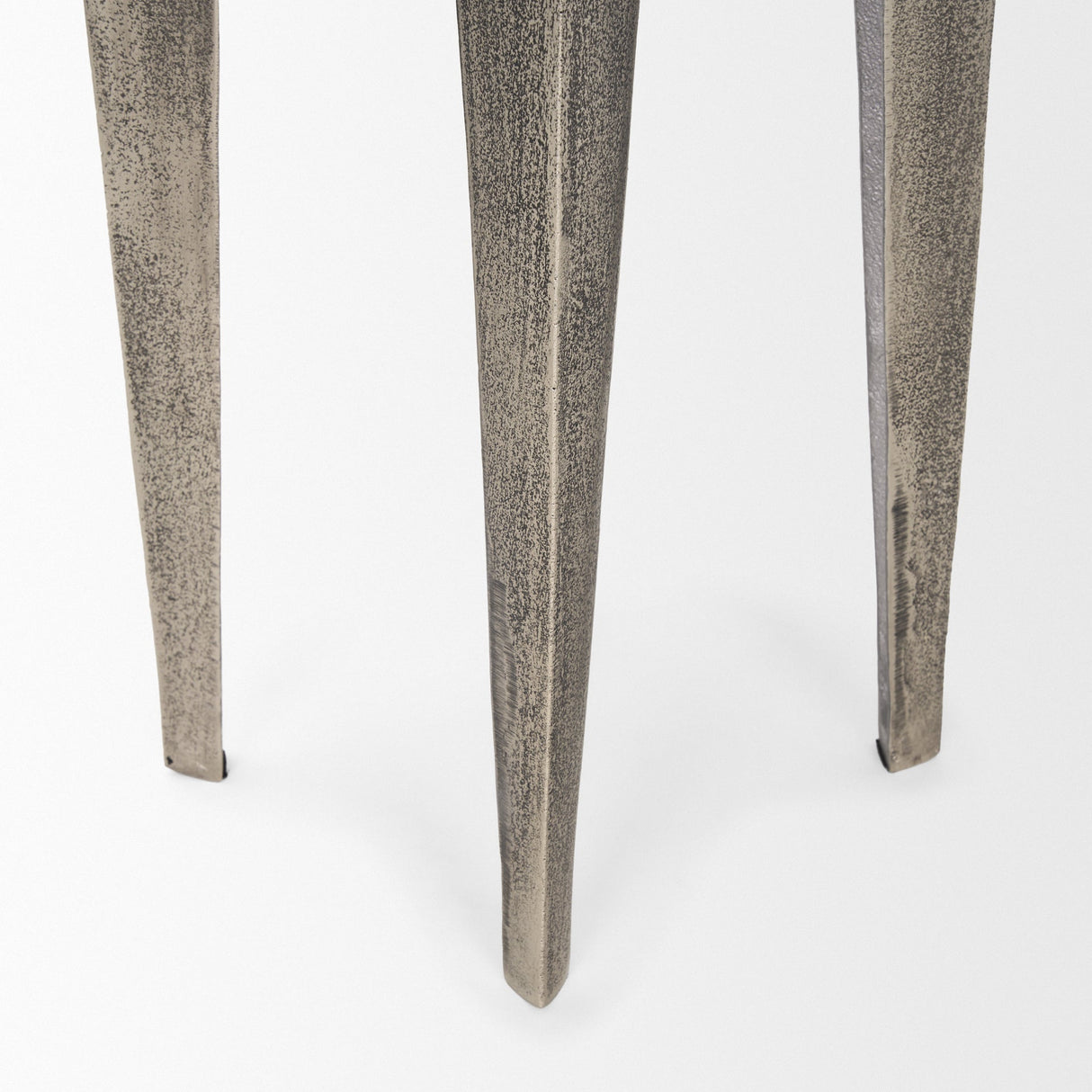 Maggie Textured Silver Nickel Cast Aluminum Metal Accent Table by Mercana at Eve Furniture