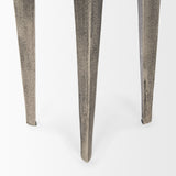 Maggie Textured Silver Nickel Cast Aluminum Metal Accent Table by Mercana at Eve Furniture