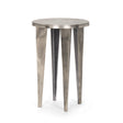 Maggie Textured Silver Nickel Cast Aluminum Metal Accent Table by Mercana at Eve Furniture