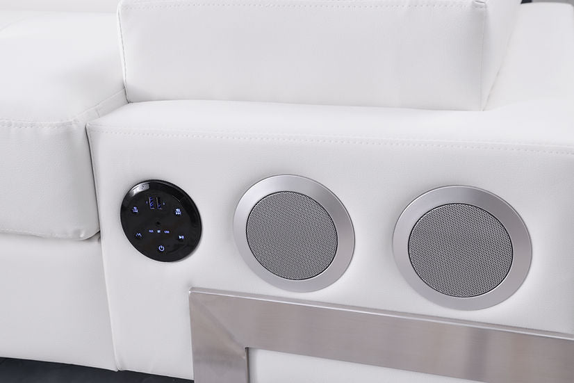 Magic (LED & Speaker) White Sectional by New Era Innovations at Eve Furniture
