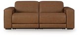 Magic Man Caramel 2-Piece Power Reclining Loveseat by Ashley at Eve Furniture