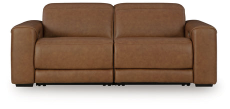 Magic Man Caramel 2-Piece Power Reclining Loveseat by Ashley at Eve Furniture
