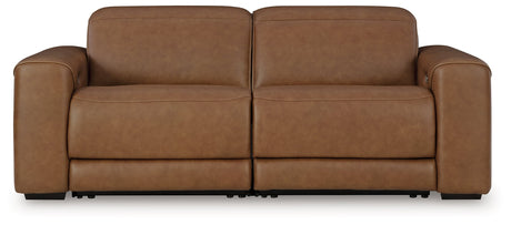 Magic Man Caramel 2-Piece Power Reclining Loveseat by Ashley at Eve Furniture